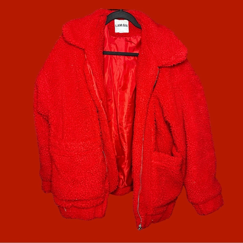 Red I.AM.GIA Teddy Jacket